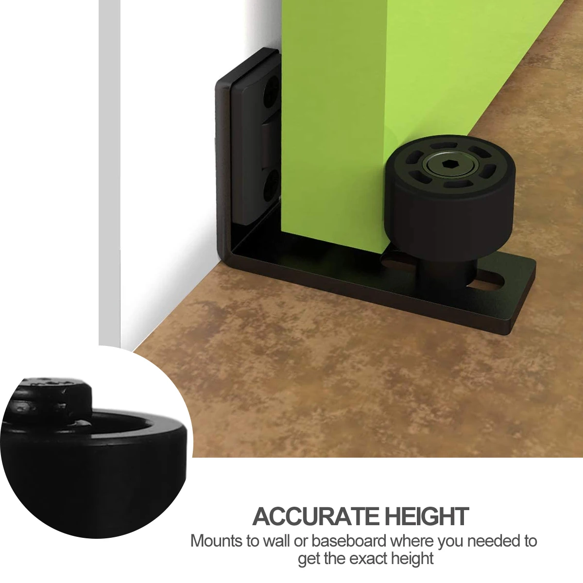 

Barn Door Floor Guide Adjustable Metal Roller Guide with Built-in Bearings for Smooth Quiet Sliding Door Accessories