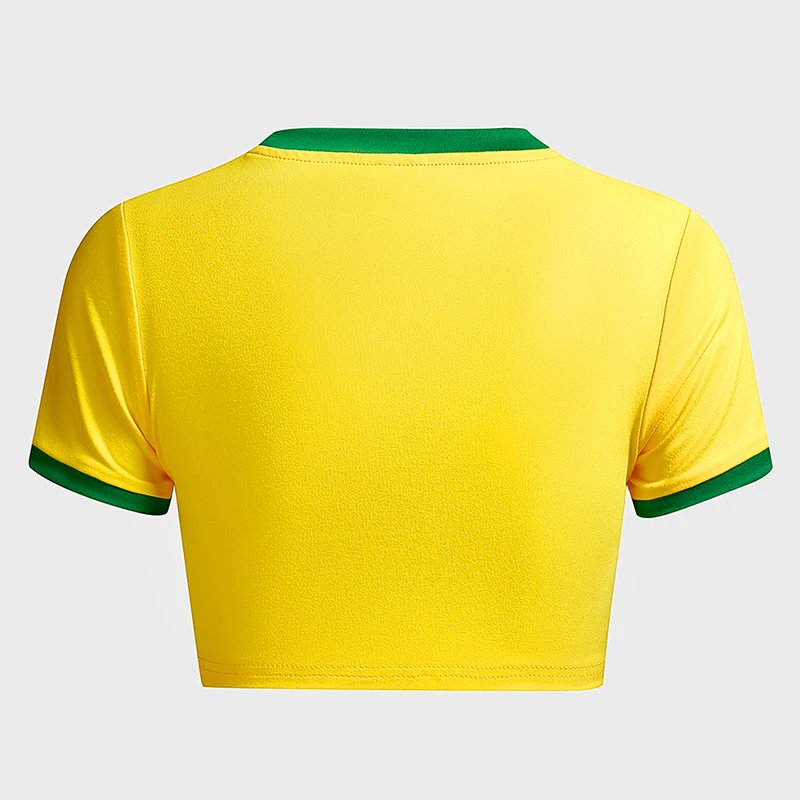 Jamaica Pattern High Street Short Sleeve T-shirt Women Corset 2024 Summer High Quality Fashion Baby Tees Vintage 90s Y2k Clothes
