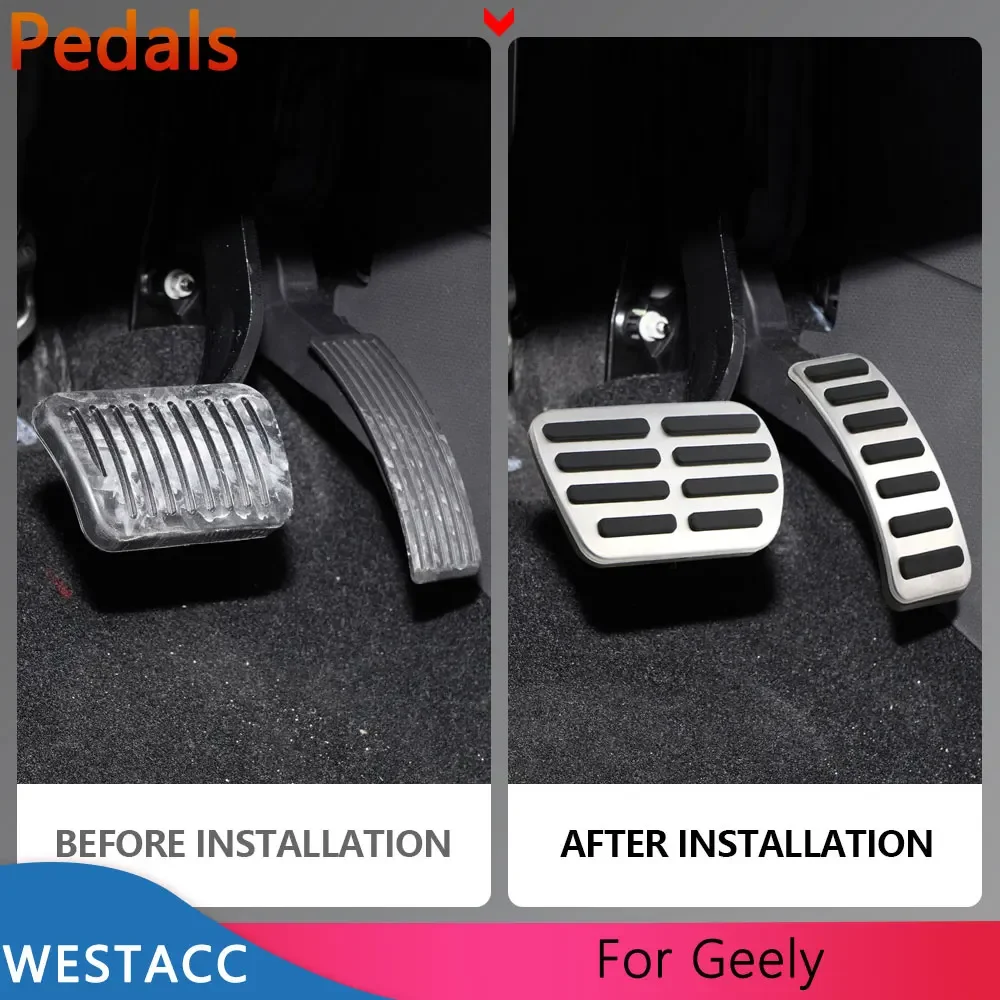 Car Pedals for Geely Atlas Emgrand NL-3 Proton X70 Accelerator Gas Footrest Pedal Brake Pedal Cover Pad Kit Accessories