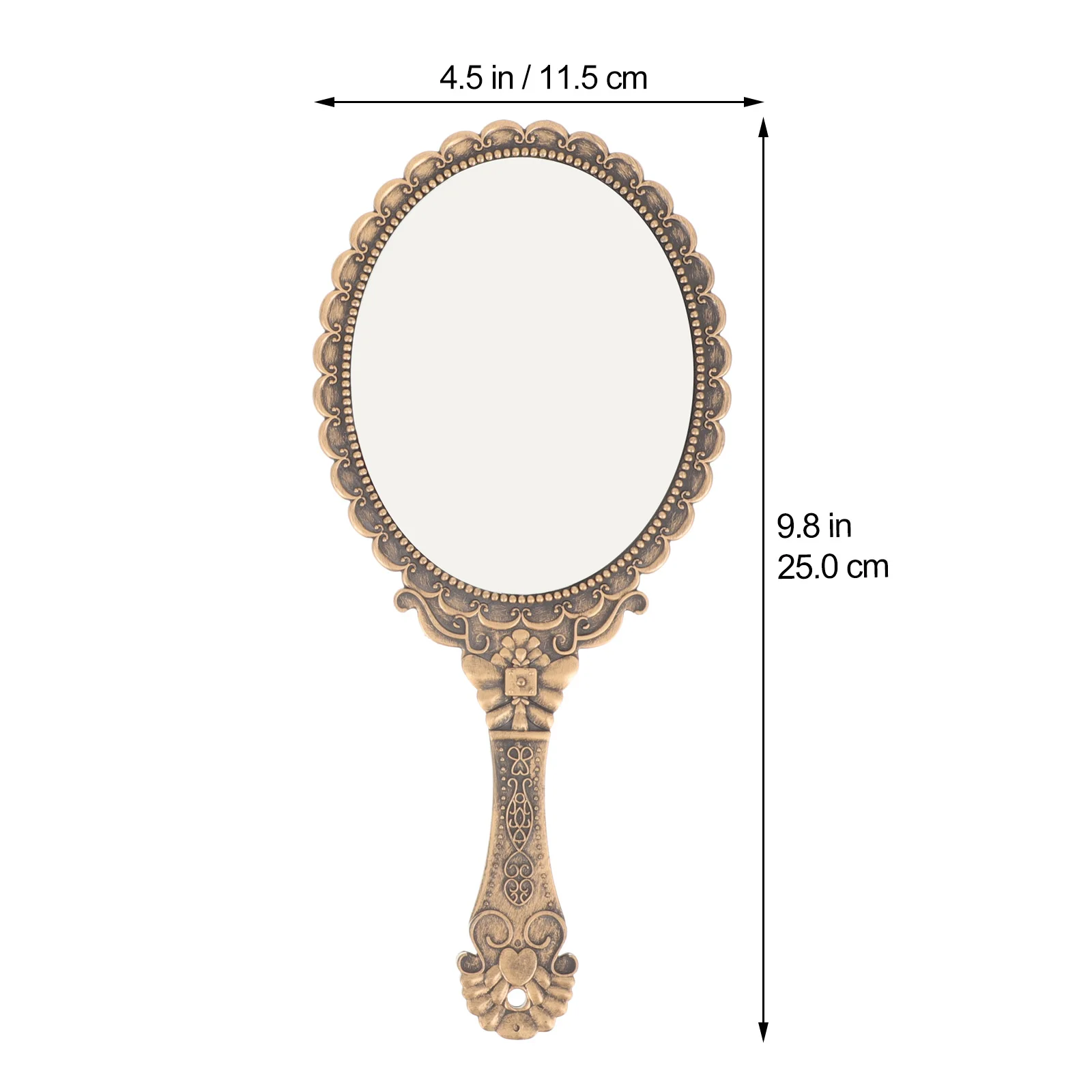 2 pezzi Vanity Mirror Hand Desktop piccolo con trucco portatile in vetro con manico