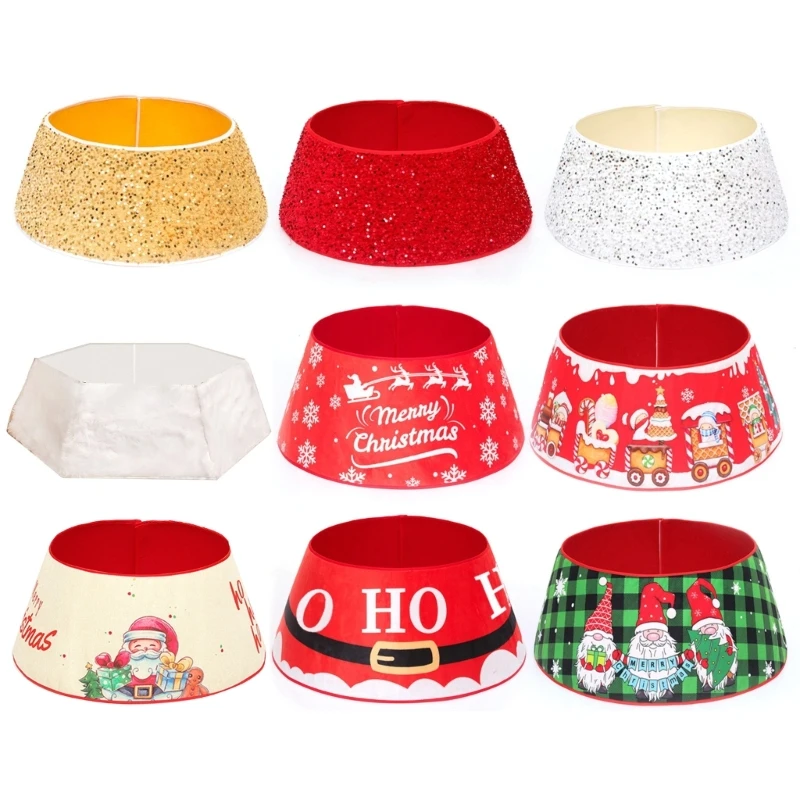 Christmas Tree Collar Holiday Decoration Tree Skirt Nonwoven Base Cover for Christmas Tree Home Decor Party New Drop shipping