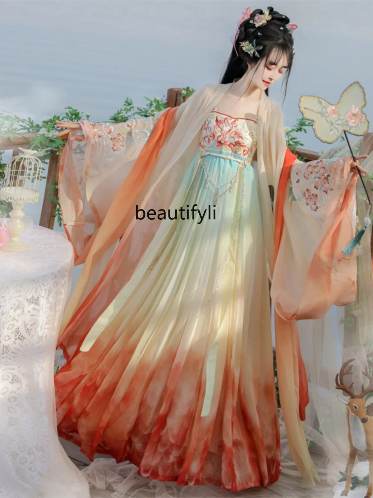 

Cheko Dress Dream Koi New Summer Improvement Chinese Traditional Han Clothing Super Fairy Chinese Style Ancient Costume