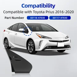 Side Mirror Fender Molding Cover Trim Left/Right Front Upper For Toyota Prius 2016 2017 2018 2019 2020 60118-47030 60117-47030