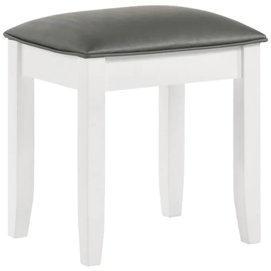 

Coaster Home Furnishings - Felicity - Wood - Upholstered Vanity Stool with Metallic Faux Leather Cushioned Seat, Contemporary S