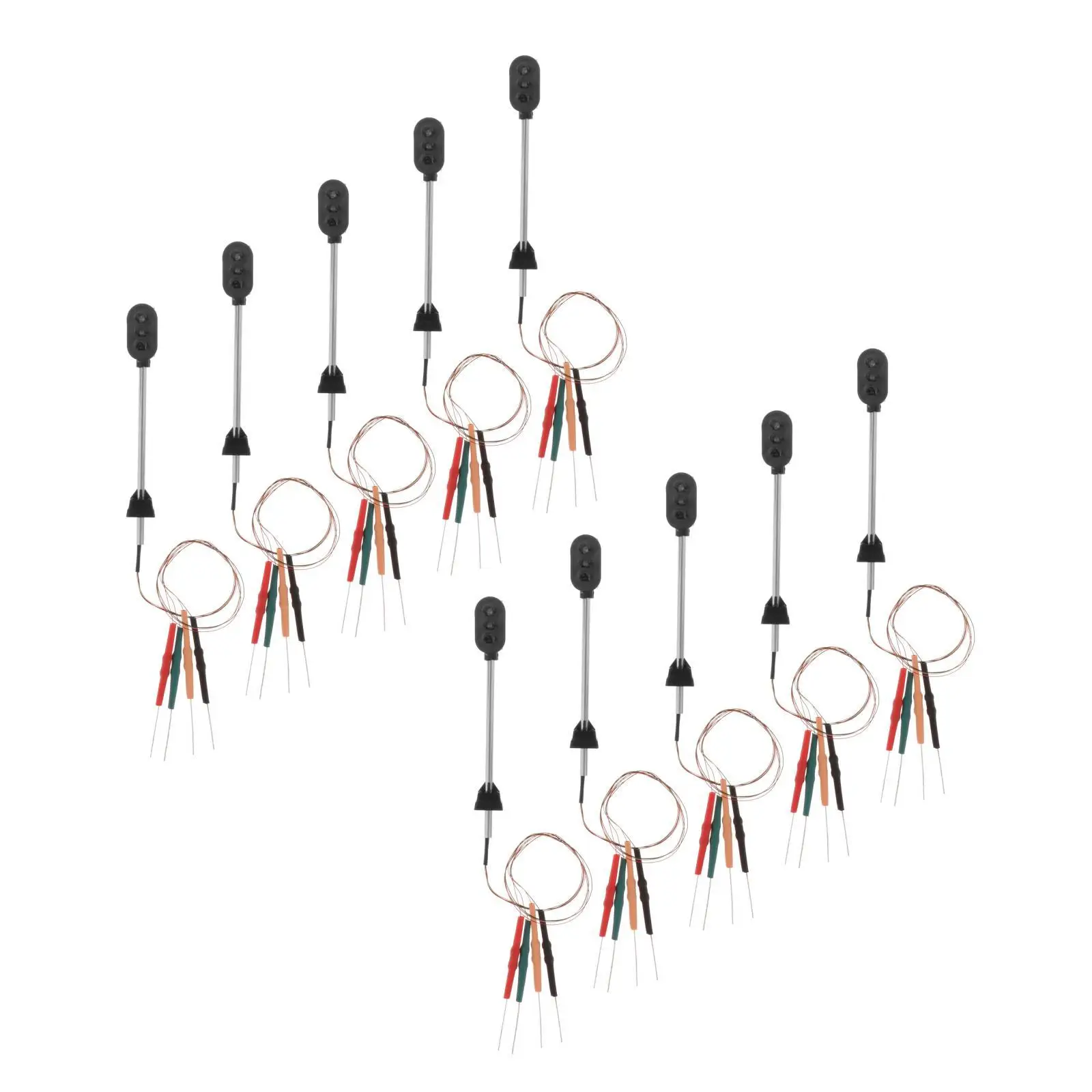LED Train Railways Lights HO Scale Street Signal Lamp Post Model Building Garden Landscape Miniature 10 Pack