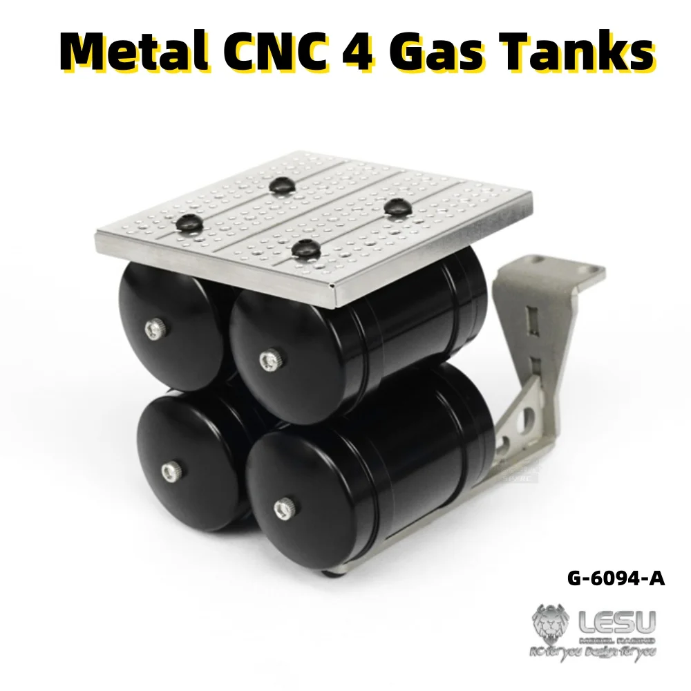 Metal CNC 4 Gas Tanks G-6094-A 23MM Diameter Upgrade For 1/14 Tamiya RC Lesu Scania Trailer Tipper Truck Modified Accessories