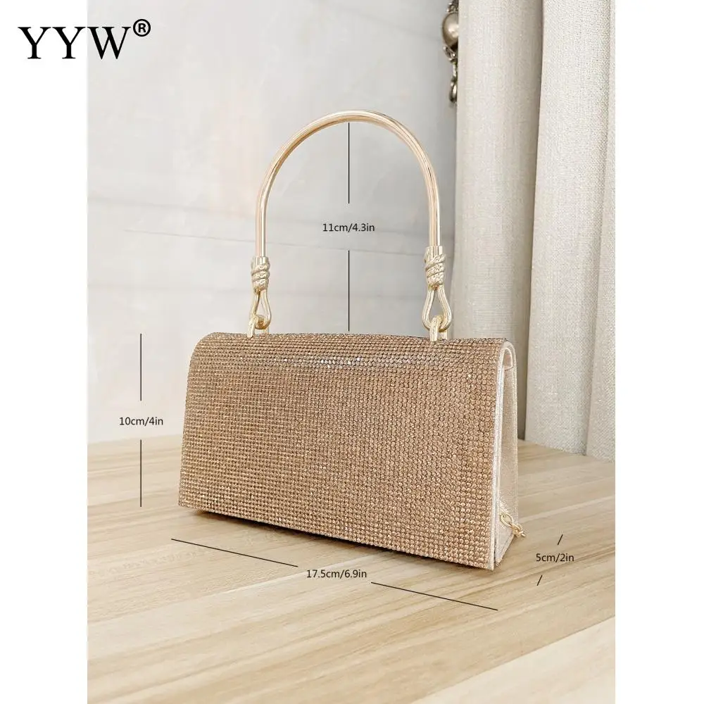 Gold Sequined Evening Bags Party Handbags Luxury Vintage Metal Handle Handbag Clutch For Women Wedding Bridal Clutches Bag
