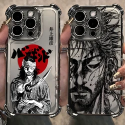 Japanese Vagabond Samurai Plating Case For Xiaomi Redmi 14C 13C 12C K50 K40 Note 13 12 11 10 9S 4G 5G Anti Fall Airbag Cover