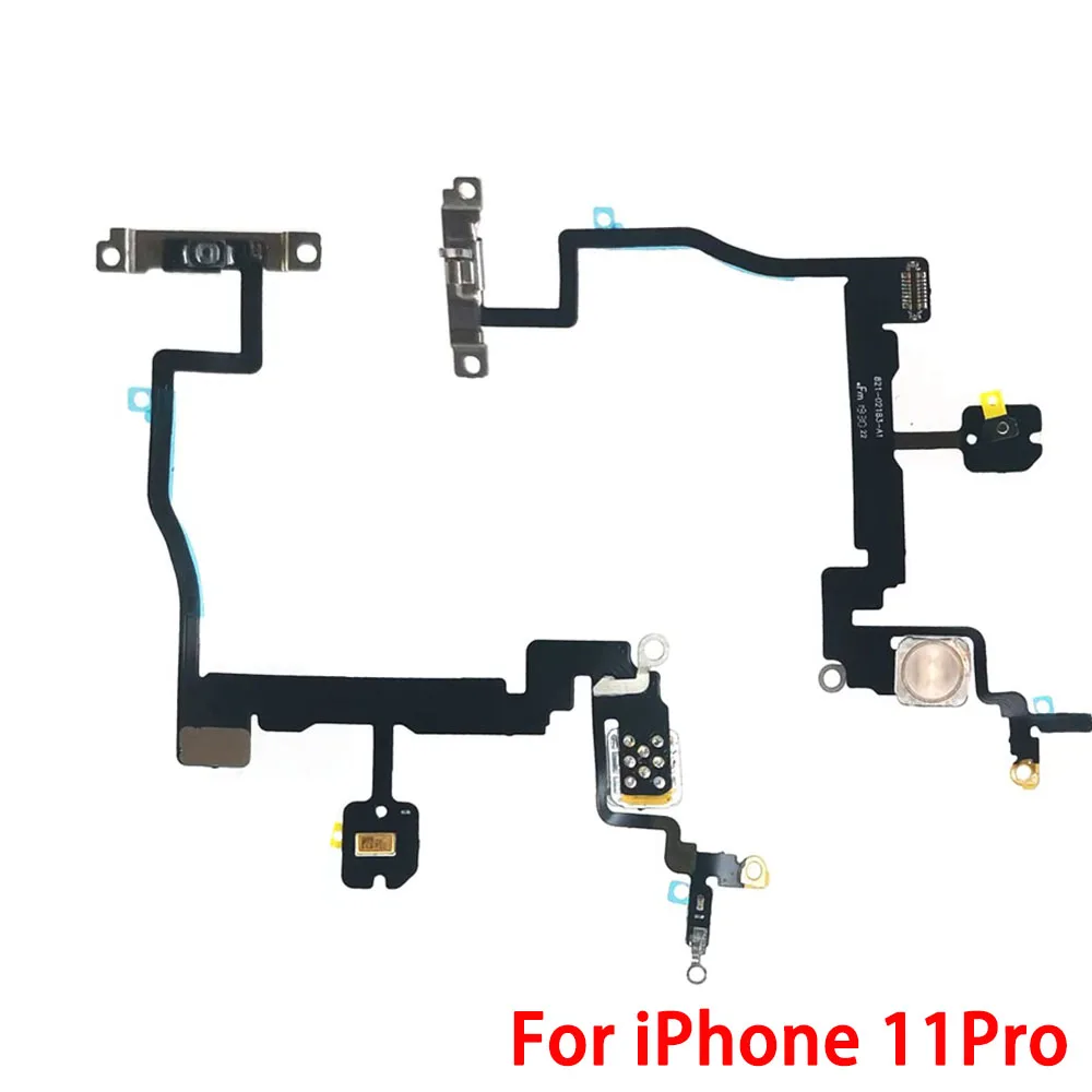 Power Button Flex Cable For iPhone 11 Pro Max On/Off Switch With Flash Light Mic Replacement