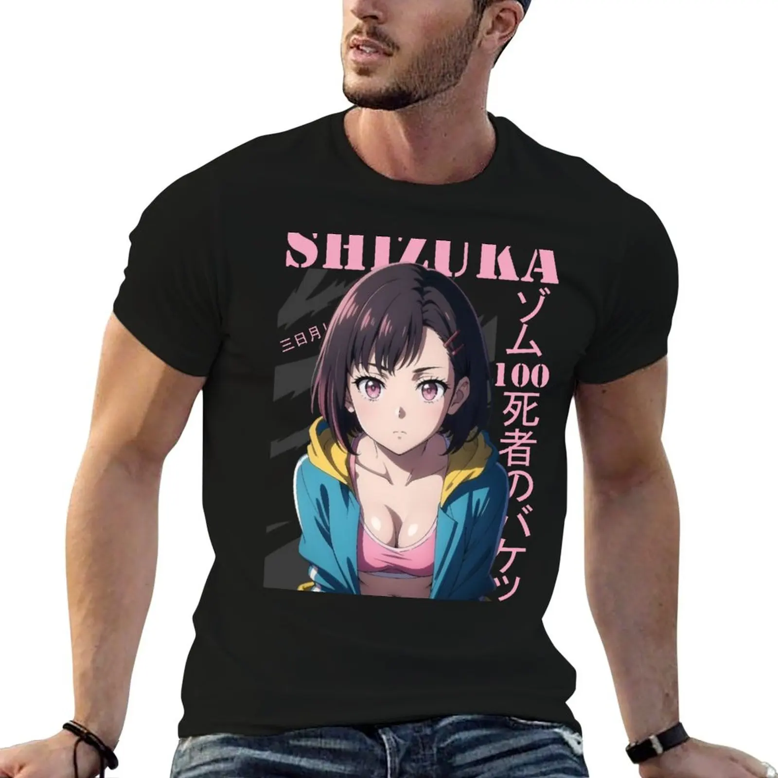 Camiseta Shizuka - Zom 100, camisetas de lujo para hombre, camiseta gráfica vintage para hombre, camiseta de algodón