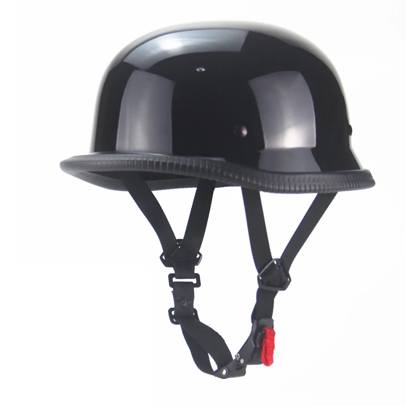 M/L/XL/XXL Motorrad Helm Casco Moto Helm Halbe Gesicht Vintage Retro Deutsch Roller Helm Helle schwarz Auto-styling DOT
