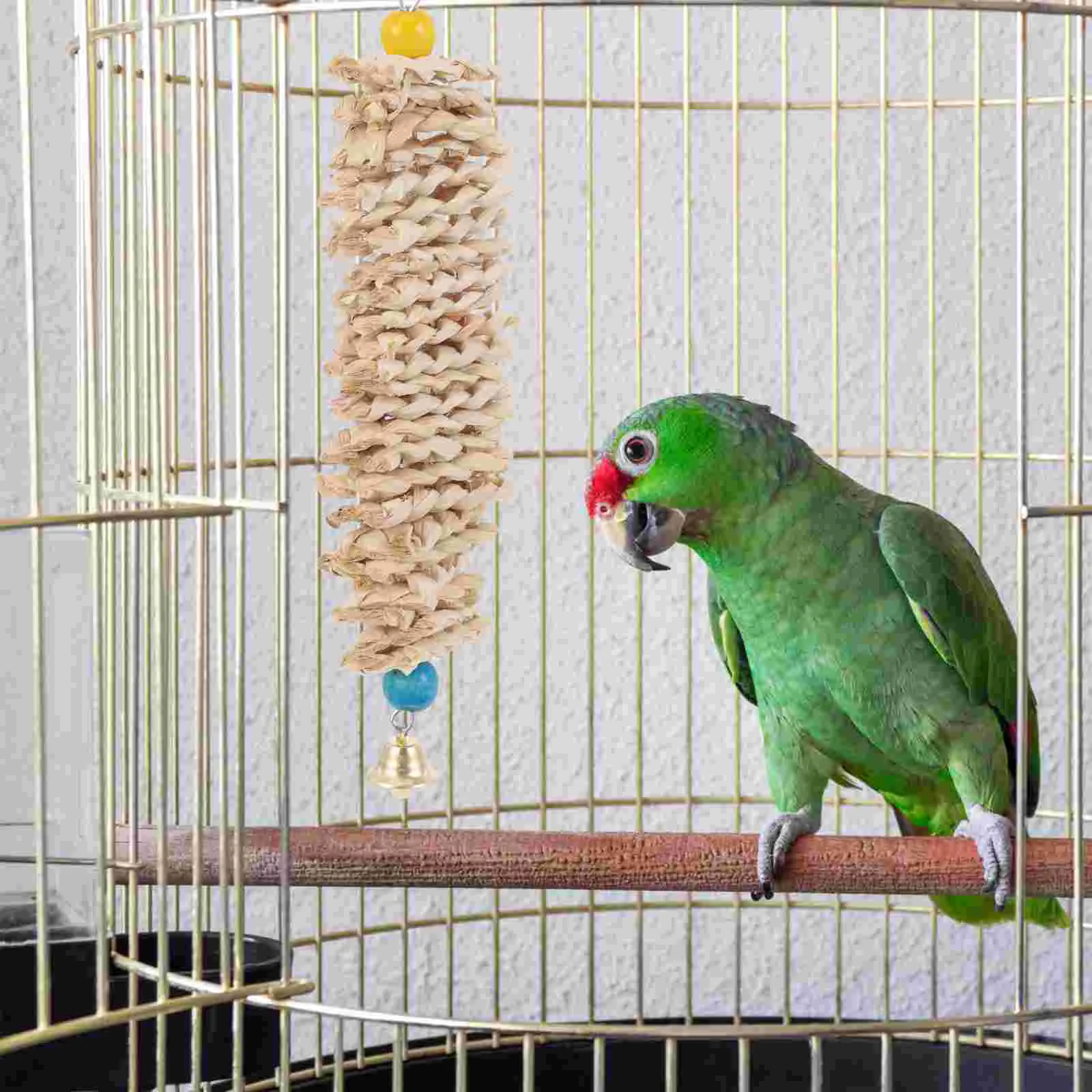 

Bird Cage Parrot Chew Toy Wear-resistant Biting Foraging Supplies Lovely Hanging Delicate