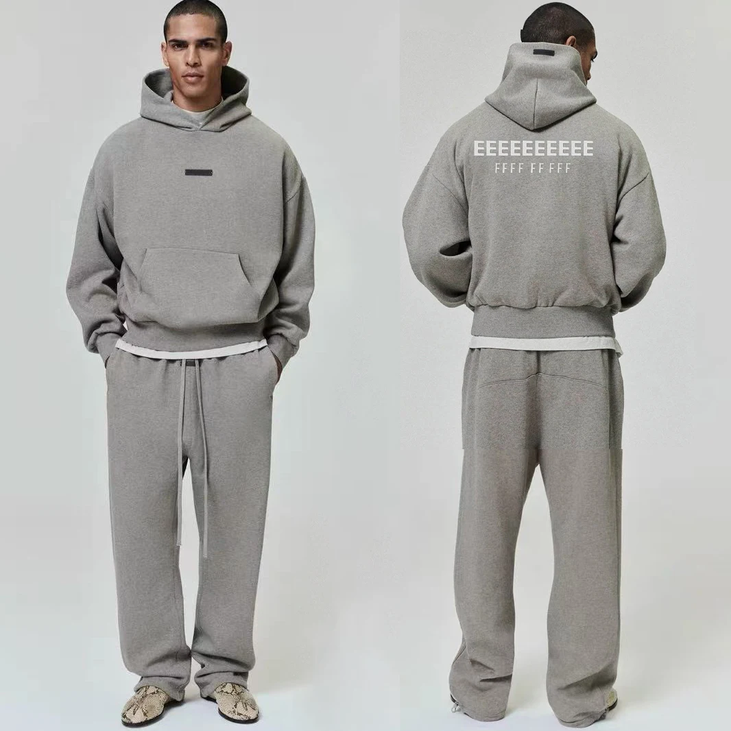 

Сезон 9, 25SP, двойная линия, роскошные брендовые мужские комплекты, металлические силиконовые брюки с буквенным логотипом, дизайнерские брендовые комплекты большого размера