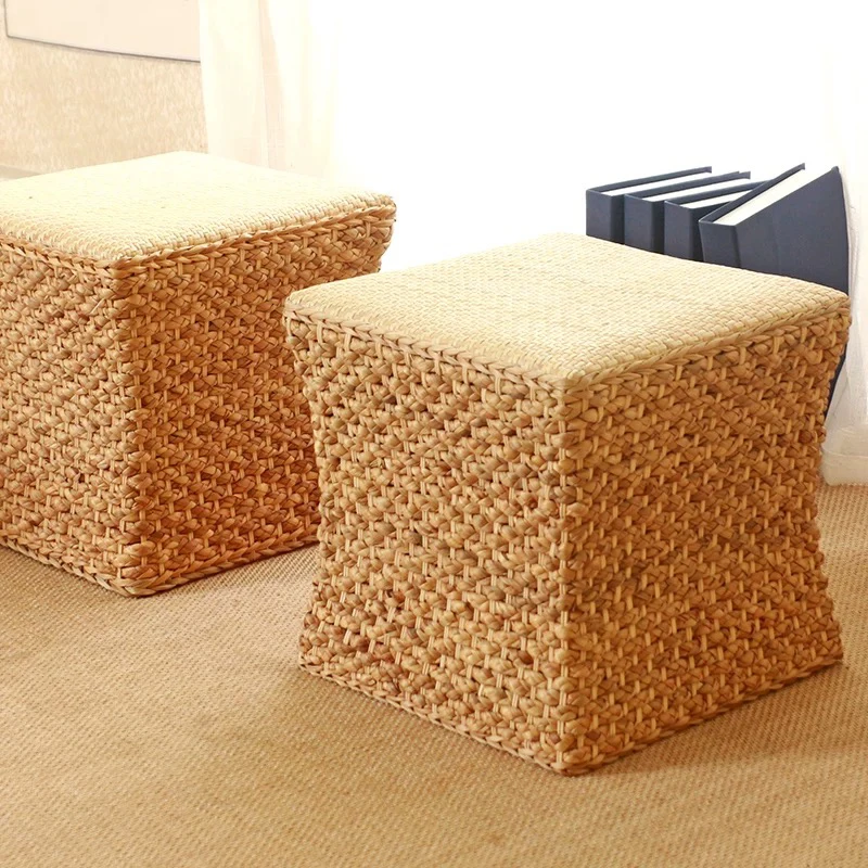Creative Rattan Stool,Grass Woven Low Stool,Change Shoe Stool,Living Room Sofa Footstool,Leisure Chair Seats,Modern Furniture
