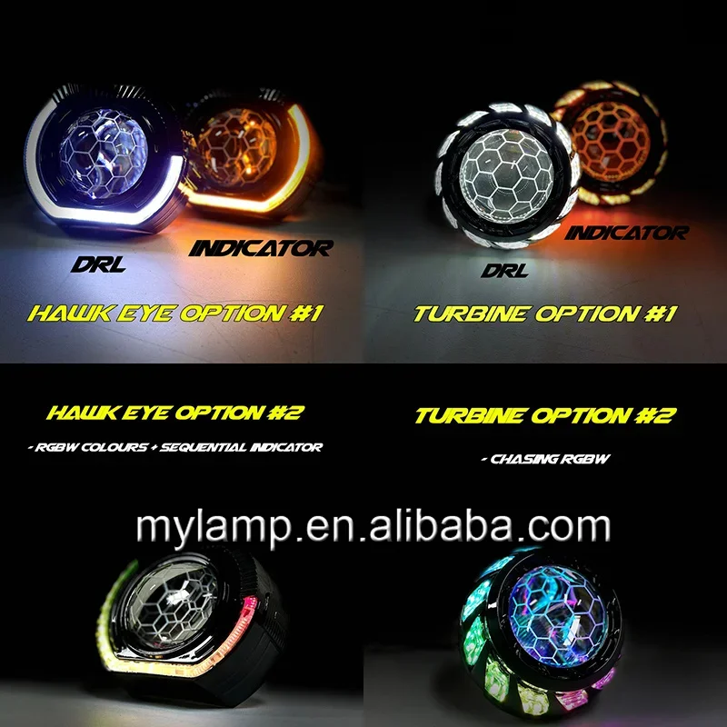 For Chevrolet Optra Lacetti LED Headlight 2003-2008 Year Custom Facelift Upgrade Your Car Honey Comb Bi-LED Projector Len
