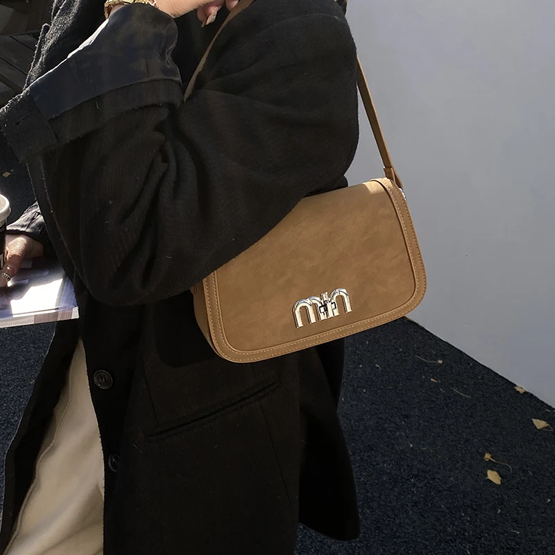 

High-end Luxury Small Suede Handbag for Women 2026 New Retro Flap Armpit Clutch Bag Brand Design Shopping Crossbody Shoulder Bag