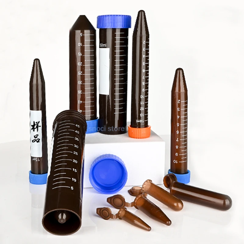 Polypropylene Graduated Microcentrifuge Tubes with Cap light-proof Brown centrifuge tube Test Tubes Conical Vial for Lab EP tube