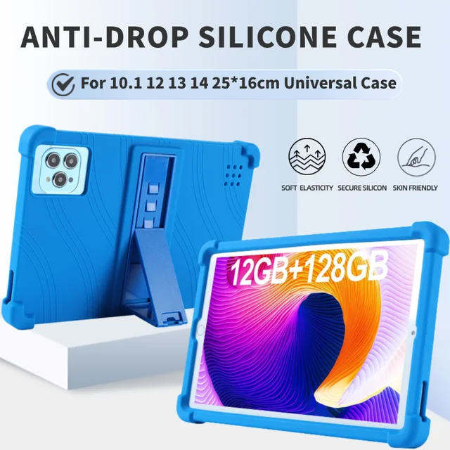 Dla 11,6-calowego uniwersalnego etui 10 10,1 10,4 cala 12 13 "14" 25*16 cm płaszcz odporny na wstrząsy pokrowiec na tablet miękki silikonowy stojak powłoka ochronna