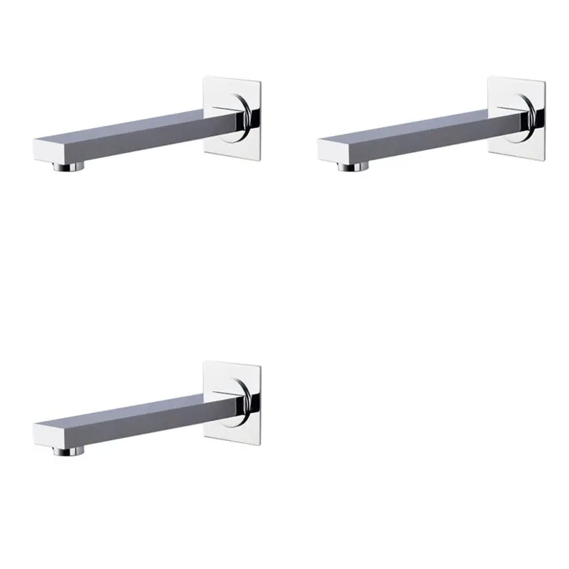 A58Z 3X Messing Wandmontage Badkamer Baduitloop Vierkante Baduitloop Kraanuitloop