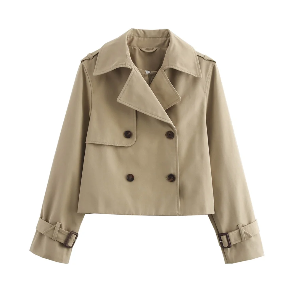 PB&ZA2024 autumn new women\'s clothing style slim fit simple loose versatile short windbreaker jacket