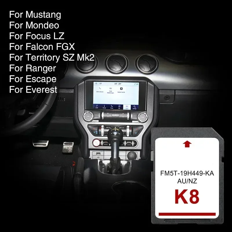 for Ford Mustang K8 AUS NZ Car Navigation GPS SD Card Changeable CID Latest Map Navi 8GB