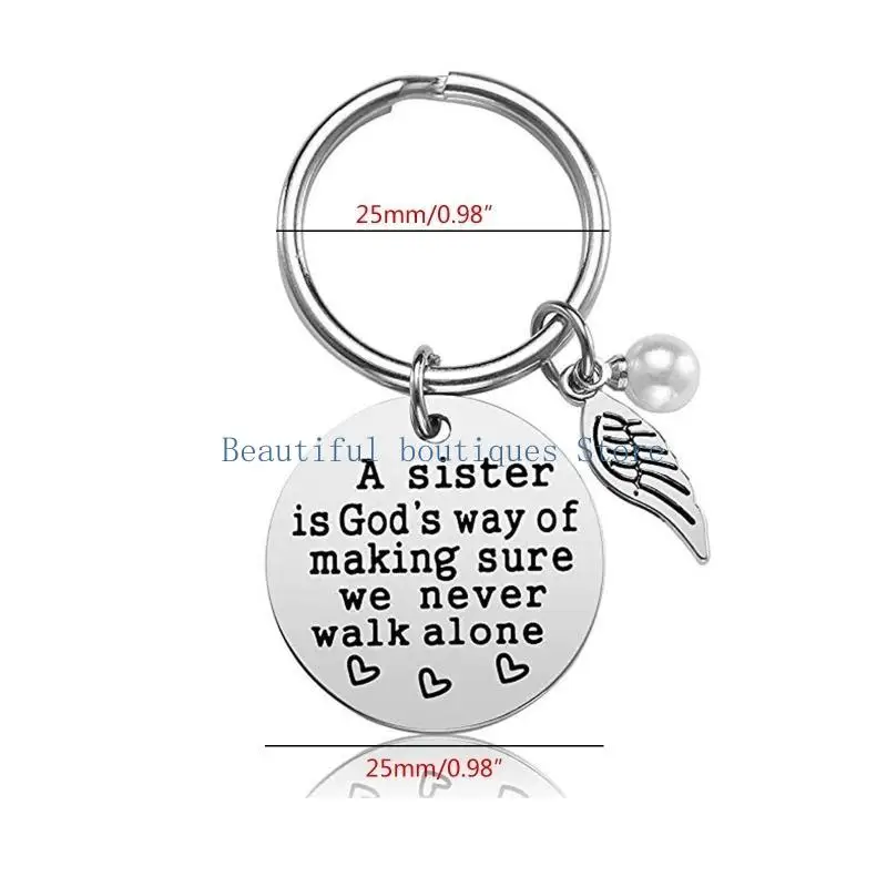 u4lf سلسلة مفاتيح فريدة من نوعها الصداقة مع سحر قلادة محفورة مجوهرات الملحقات للصداقة أفضل أخت #6