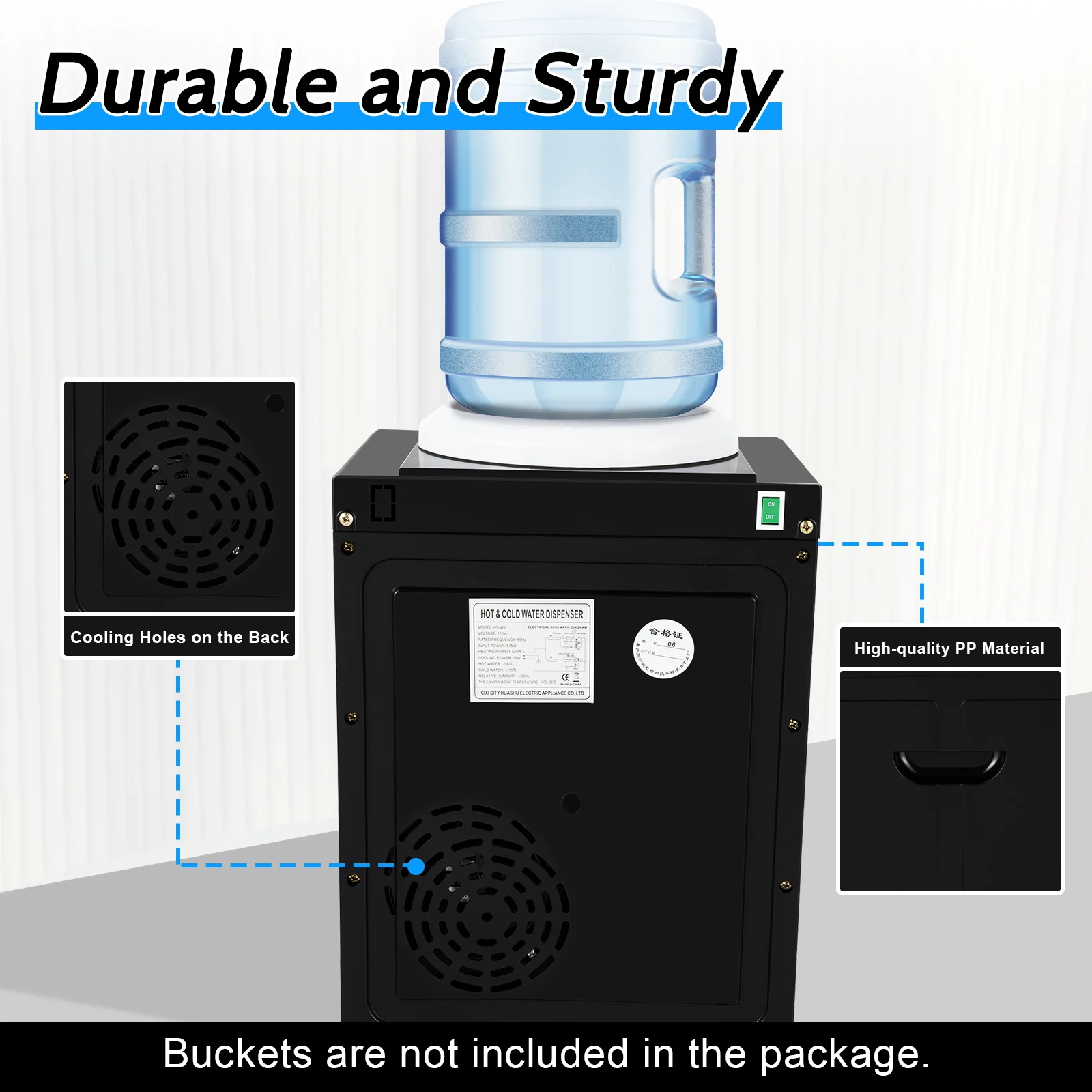Top Loading Water Dispenser 110V Hot Cold Warm Triple Temp 304 Stainless Inner Tank Countertop Water Cooler Detachable Drip Tray One-hand Push Tap Desktop Drinking Fountain For Office Dorm Kitchen Bedroom