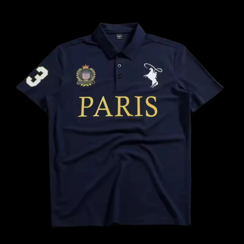 Paris Y2K High Street Punk European and American Style 2026 New Easter Men Retro POLO Shirt Cross Print T-shirt Top Harajuku