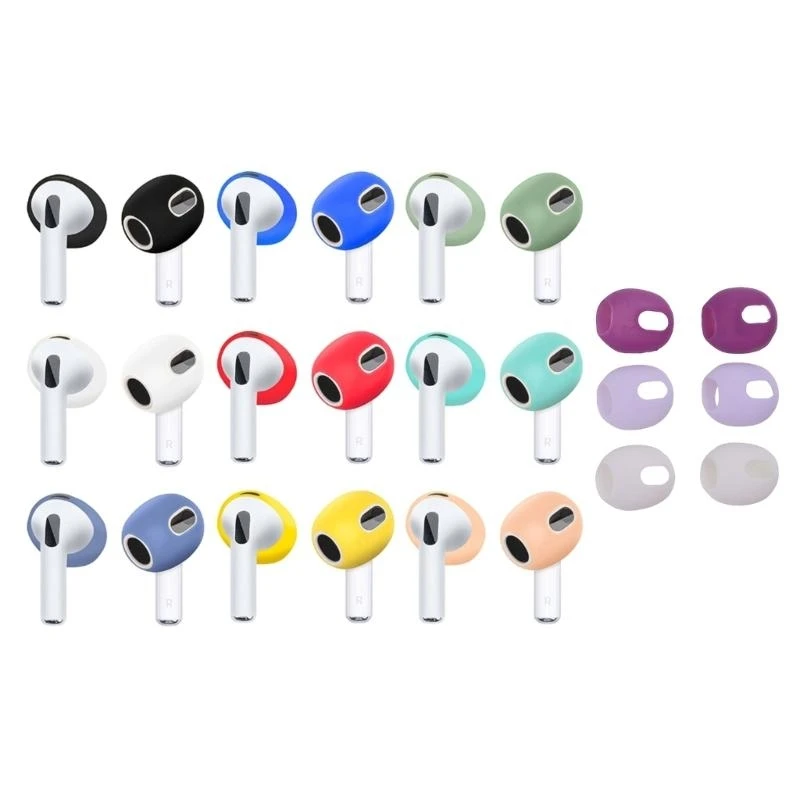 Bonbonfarbene Ohrstöpsel für Pods, 3 Ohrstöpsel, In-Ear-Ohrhörer, Ohrpolster, Kopfhörer-Abdeckungen, Ohrpolster, buntes Silikon – Detail 9
