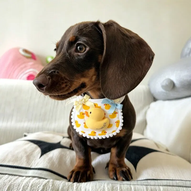 Babero ajustable de algodón para perros salchicha y gatos - imagen 2