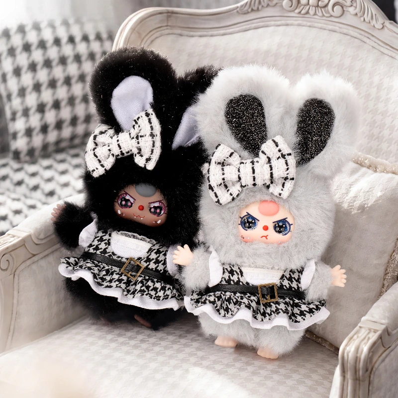 

Baby Three Absolute Black & White Series Blind Box Vinyl Plush Trendy Play Ornament Doll Figure Cartoon Toy Pendant Girl Gift