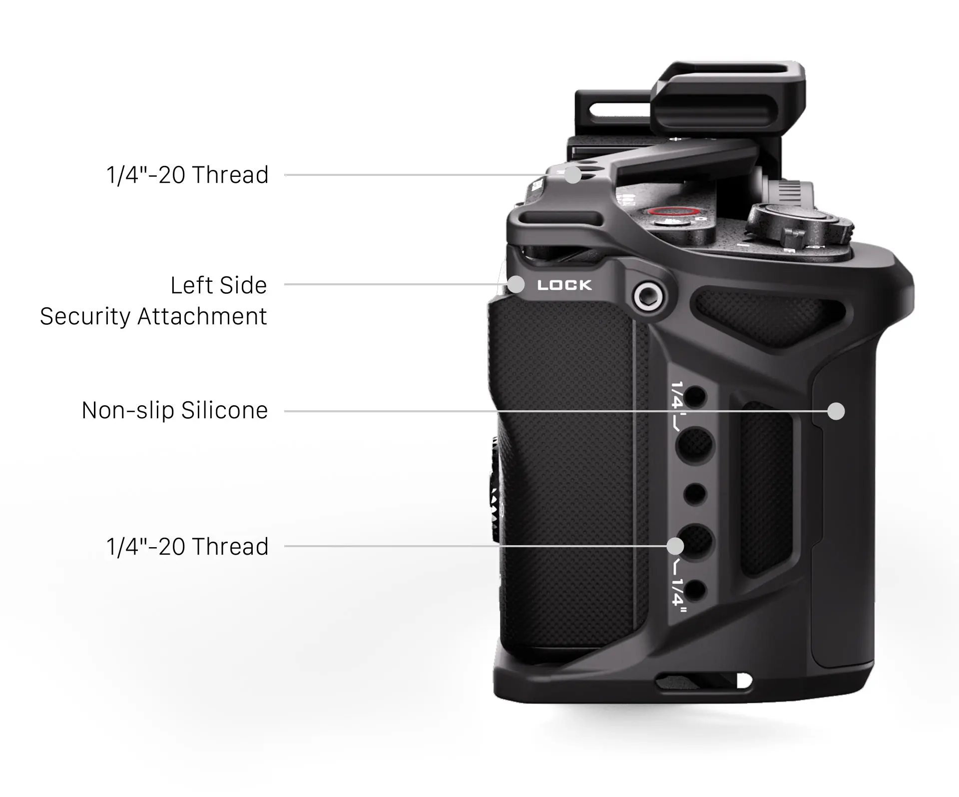 TILTA Kamerakäfig für Sony ZV-E10 II TA-T69-FCC-B mit Arca-Swiss Schnellwechselplatte Kaltschuh – Detail 9