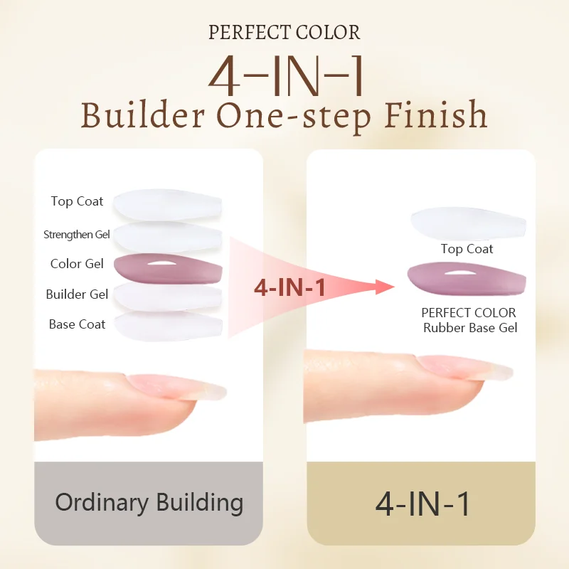 PERFECT COLOR Rubber Base Gel 031 15ml Mauve Taupe Builder Gel Dusty Mauve Pink Self Leveling Nail Strengthening Gel for Natural Nail Overlay UV LED Lamp Cure Long Lasting Manicure