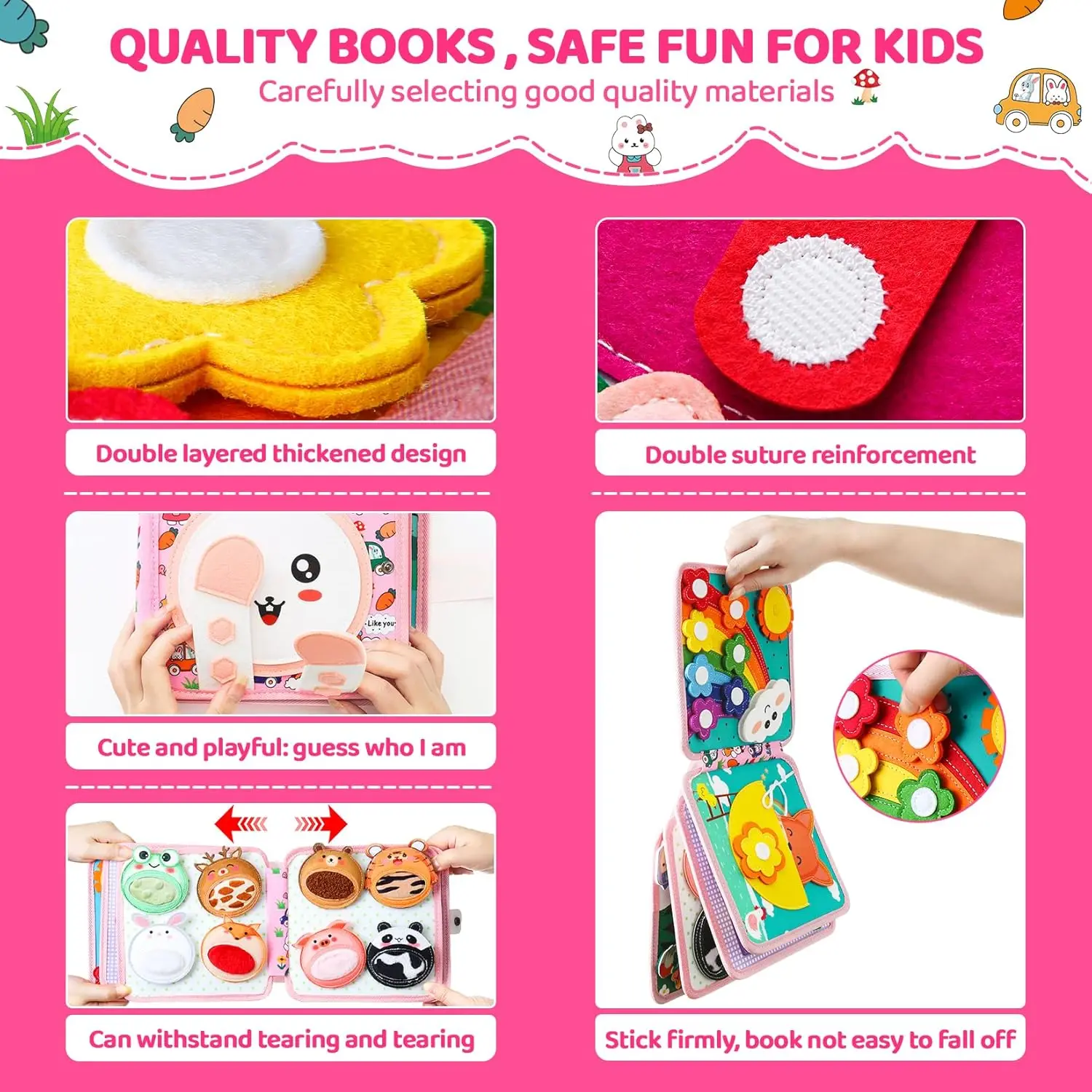 Baby Spielzeug Weiche 3D Tuch Buch Erste Buch Montessori Infant Frühen farbe Kognitive Pädagogisches Spielzeug Lernen Grundlegende Leben Fähigkeiten Spielzeug – Detail 38