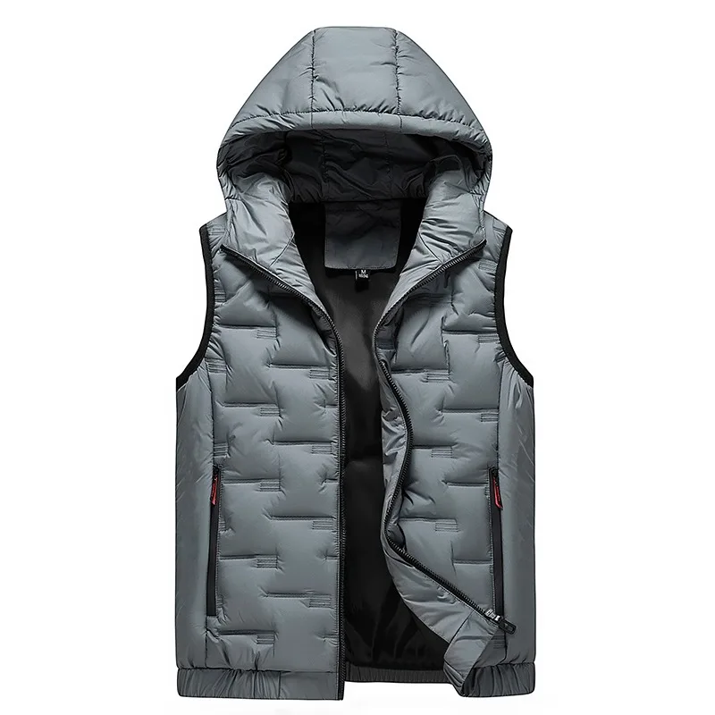 

Big Size Hooded Down Cotton Vest Men Autumn Winter Plus Size Sleeveless Vest Thickened Couple Sports Outwear Men Clothing M-8XL