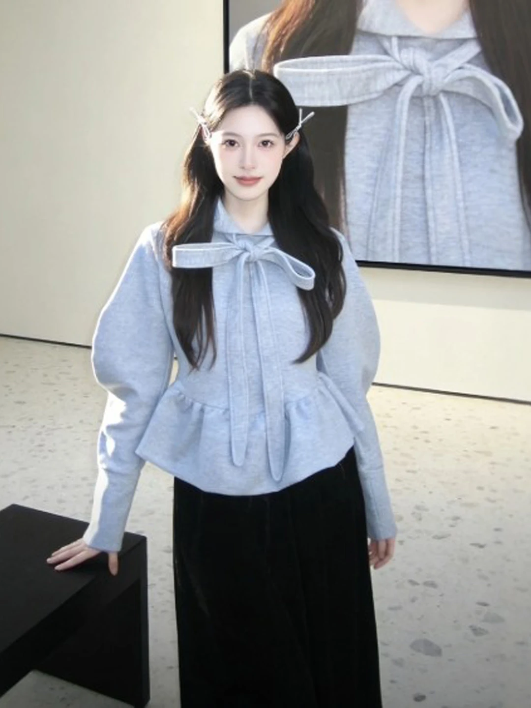 

Korean Sle Gentle Wind Semi-Body Skirt Two-Piece Set Spring 2026 Faion Comfortable Warm Mid-Weight Hoodie Top And Skirt Set