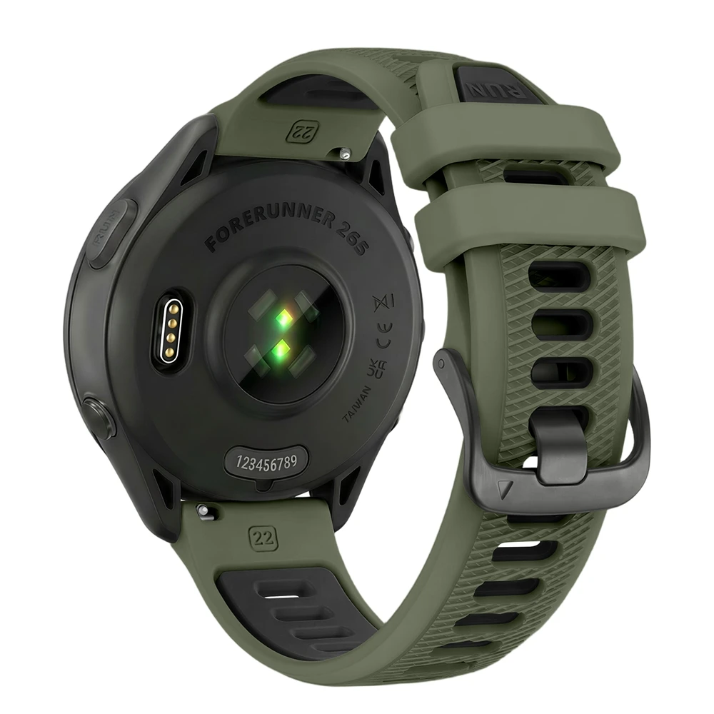 Universelles 22-mm-Sport-Silikonarmband für Garmin Forerunner 265 255 Musikband für Vivoactive 4/Venu 4 45 mm Armband-Uhrenarmband – Detail 28