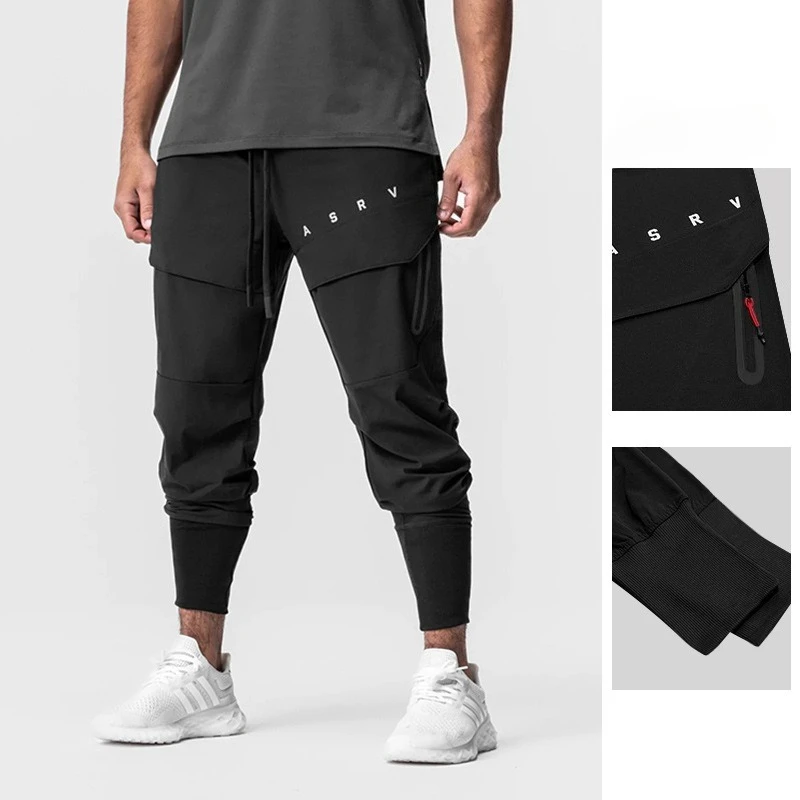 

Men's Cargo Joggers Quick Dry Running Gym Fitness Motorcycle Pants Multi-pocket Streetwear Workout Casual Trousers Sweatpants