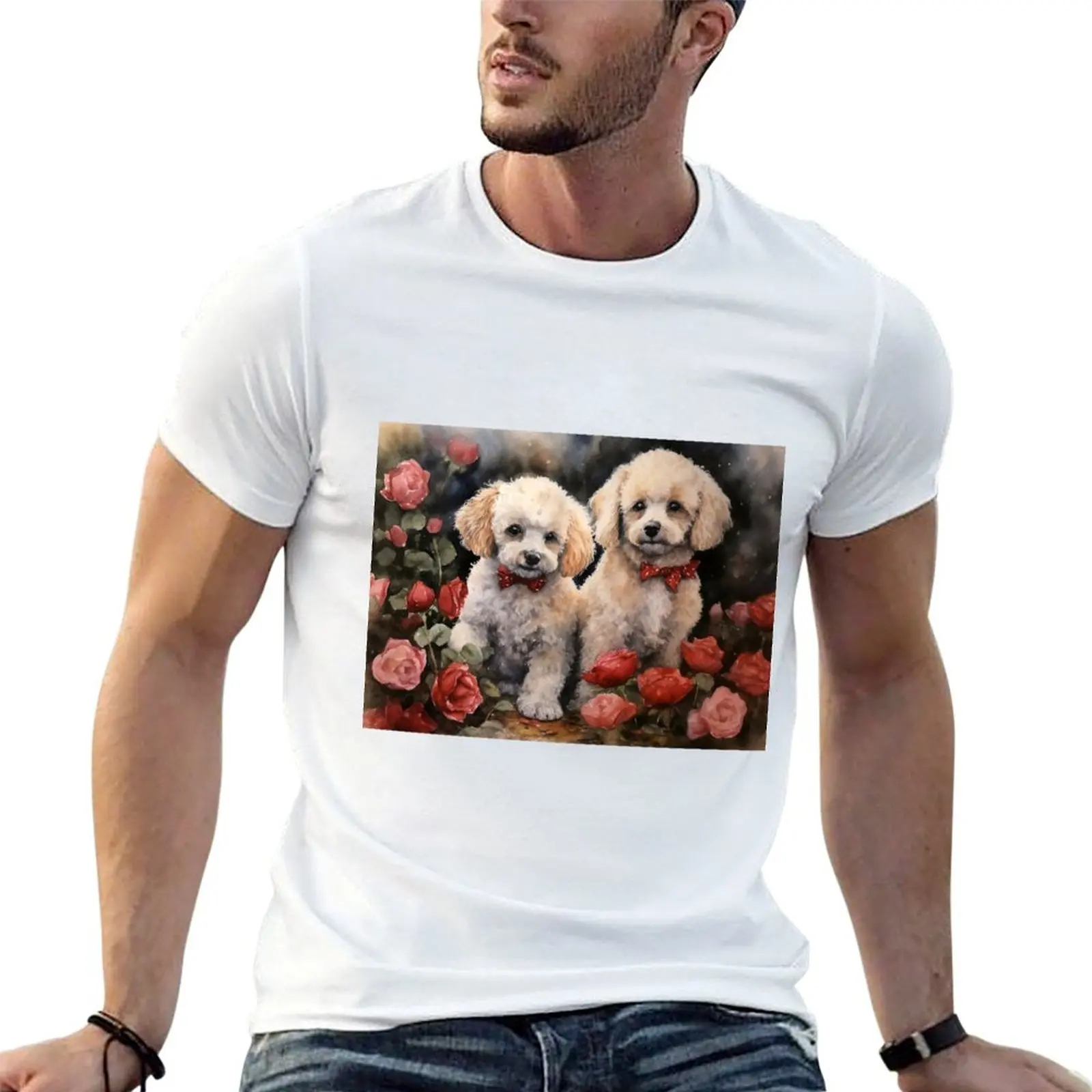 Poodle Puppies T-Shirt Classic Basic Casual T-Shirt