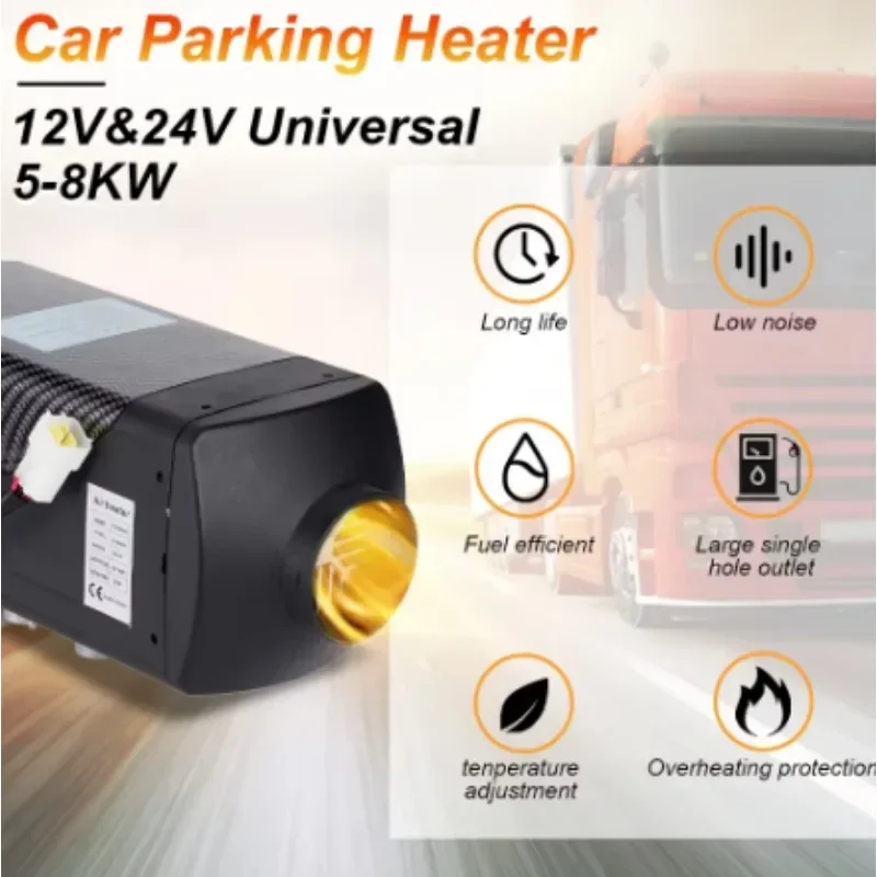 8KW 12V/24V Parking Fuel Air Heater for Cars Trucks RVs Trailers Boats Vehicles Automatic Fuel Heater Glass Fog Defrosting tool