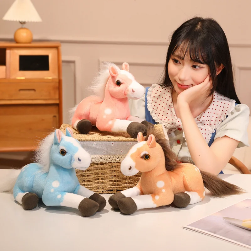 

Simulation American Paint Horse Plush Toys Cute Stuffed Animal Zebra Doll Soft Realistic Thoroughbreds Horse Toy Home Decor