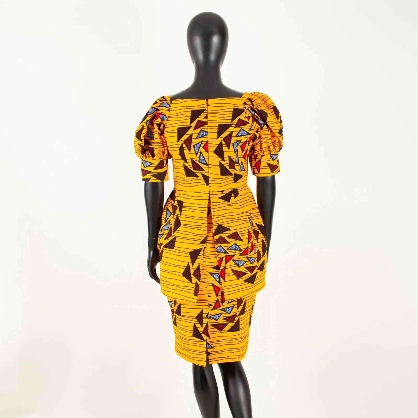 African Ankara Dresses for Women Dashiki Dress Bodycon Dress Print Wax Batik Short Sleeve Party Midi Dress for Lady S2025060