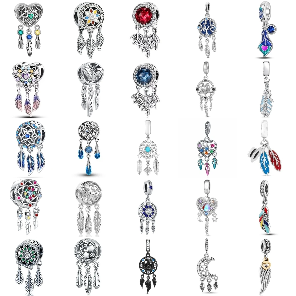 

Подходит для оригинального браслета, ожерелье «Ловец снов», оперение, бусина, сделай сам, женские ювелирные изделия, подарок, серебро 925, ювелирные изделия, изготовление подарков на вечеринку