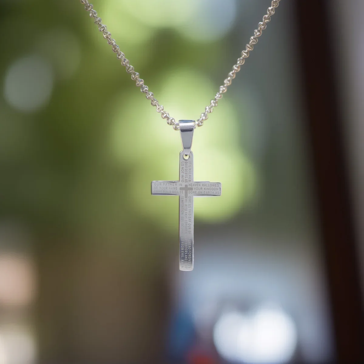 Fashion Stainless Steel Cross Pendant Necklace For Women Men Link Chain Charm  Cool Boys Girls Punk Hip Hop Jewelry Gift