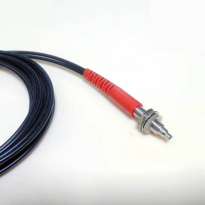 Optic Fiber Sensor M6 Thread 2-cores Diffuse Plastic Fiber 2M 5M cable Length 2.2mm Fiber Cable R=25mm FFR-620 FR-610