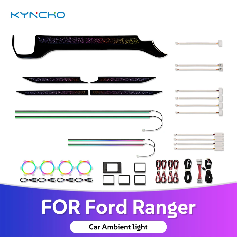 

For Ford Ranger 2025 New Condition LED Car Ambient Light Pure White Retrofitted Interior 12v Voltage Auto Interior Lighting