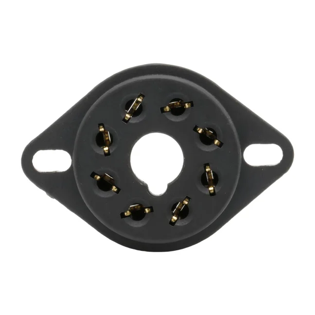 EIZZ Bakelitowe gniazdo rurki elektronowej 4-pinowe 7-pinowe 8-pinowe ośmiokątne 9-pinowe dla 2A3 300B 6J1 6Z4 KT88 EL34 ECC81 ECC83 24K pozłacane piny — zdjęcie produktu 5