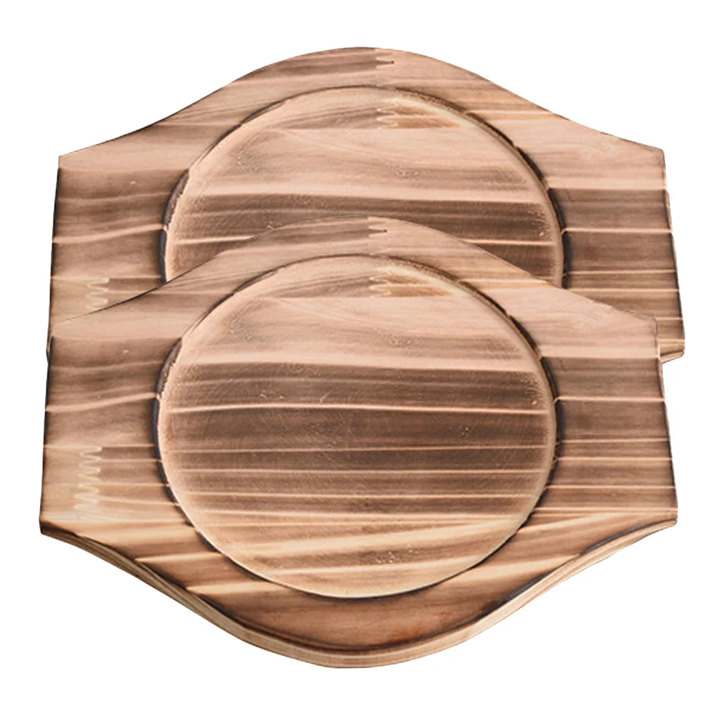 

2Pcs Stone Bowl Wooden Pot Mats Multi-Function Kitchen Casserole Holders Heat Resistant Household Pot Holders