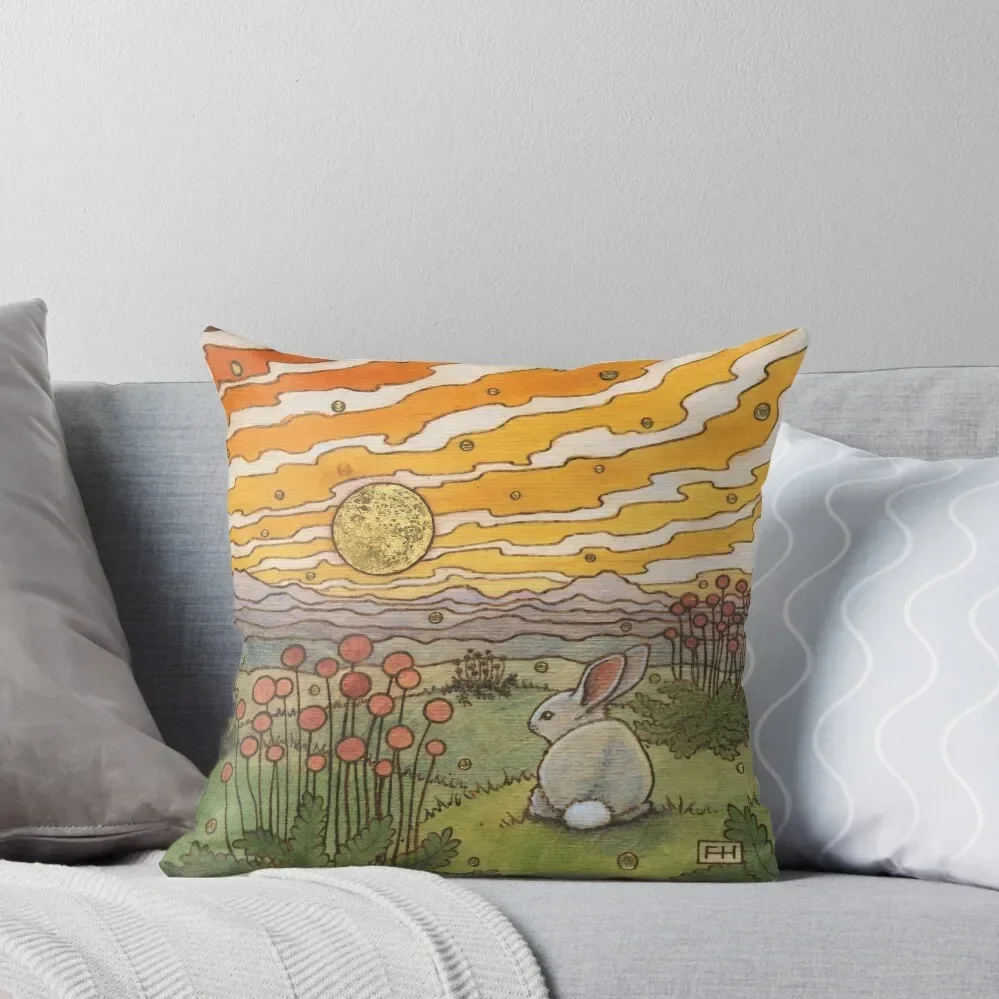 

Bunny Sunset Throw Pillow luxury home accessories autumn pillowcase pillow