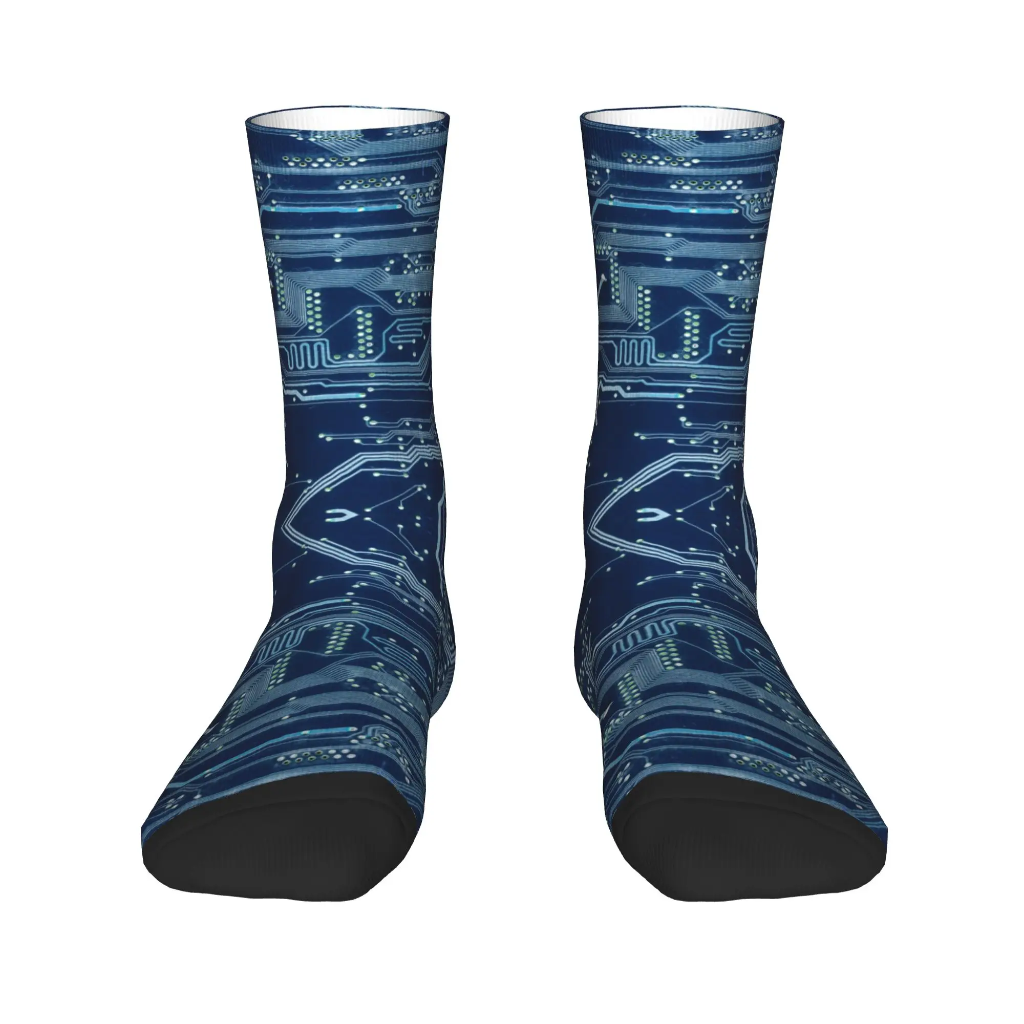 Medias geniales ciencia placa de circuito eléctrico calcetines hombres mujeres cálido suave ordenador placa base programador Tech Crew calcetines